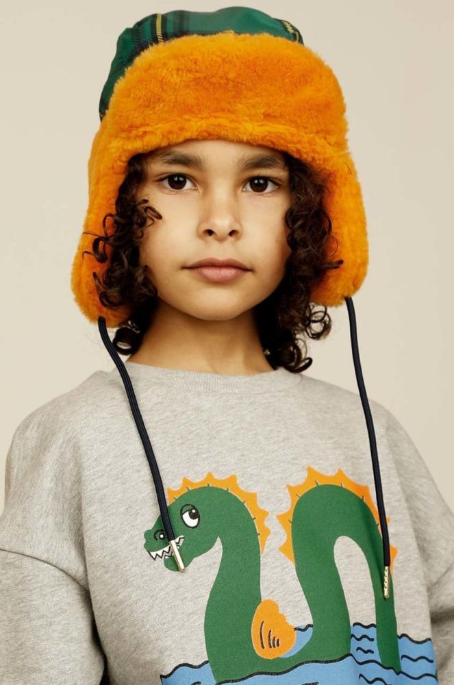 Дитяча шапка Mini Rodini колір помаранчевий з товстого трикотажу