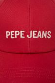 Дитяча кепка Pepe Jeans колір червоний з принтом