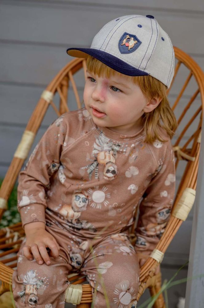 Дитяча бавовняна кепка Jamiks TREFL колір бежевий з аплікацією