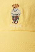 Дитяча бавовняна шапка Polo Ralph Lauren Колір жовтий з аплікацією колір жовтий