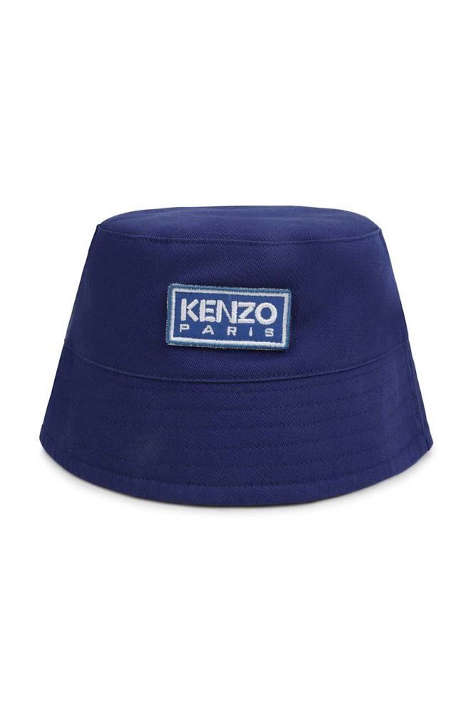 Дитячий капелюх Kenzo Kids колір синій з бавовни