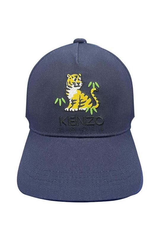 Дитяча бавовняна кепка Kenzo Kids колір синій з аплікацією