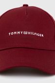 Бавовняна бейсболка Tommy Hilfiger колір бордовий однотонна (2848687)