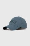 Бавовняна бейсболка BOSS колір бірюзовий з аплікацією (2919601)