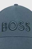 Бавовняна бейсболка BOSS колір бірюзовий з аплікацією (2919601)