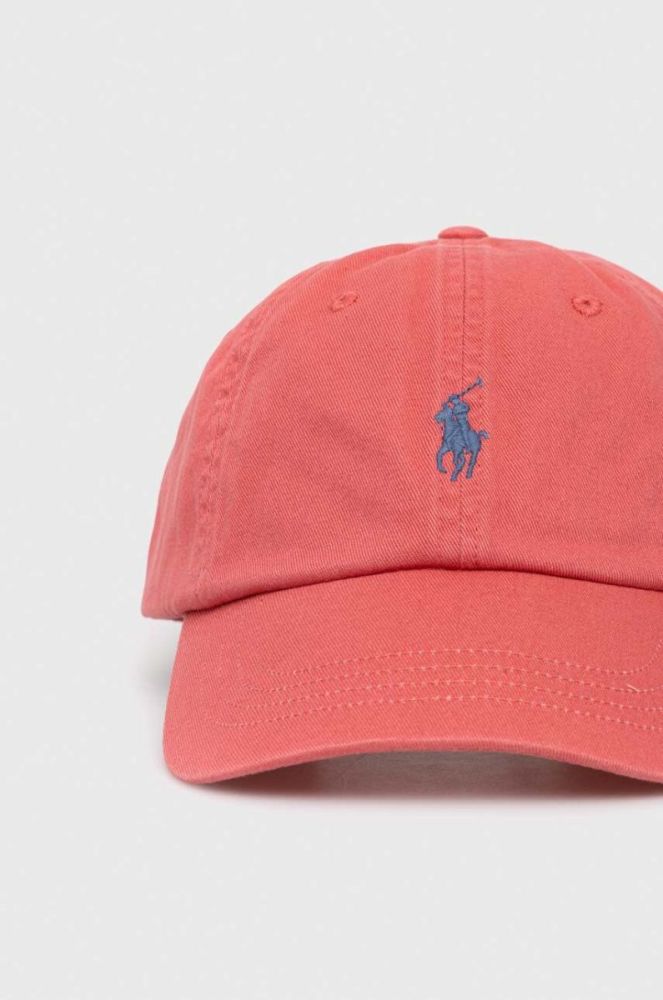 Бавовняна бейсболка Polo Ralph Lauren колір червоний фото 2