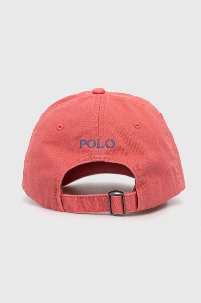 Бавовняна бейсболка Polo Ralph Lauren колір червоний фото 3