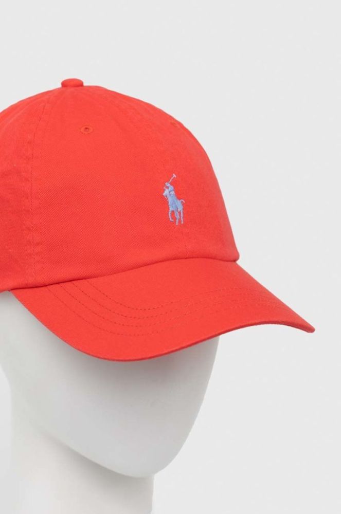 Бавовняна бейсболка Polo Ralph Lauren колір червоний з аплікацією (2959611) фото 2