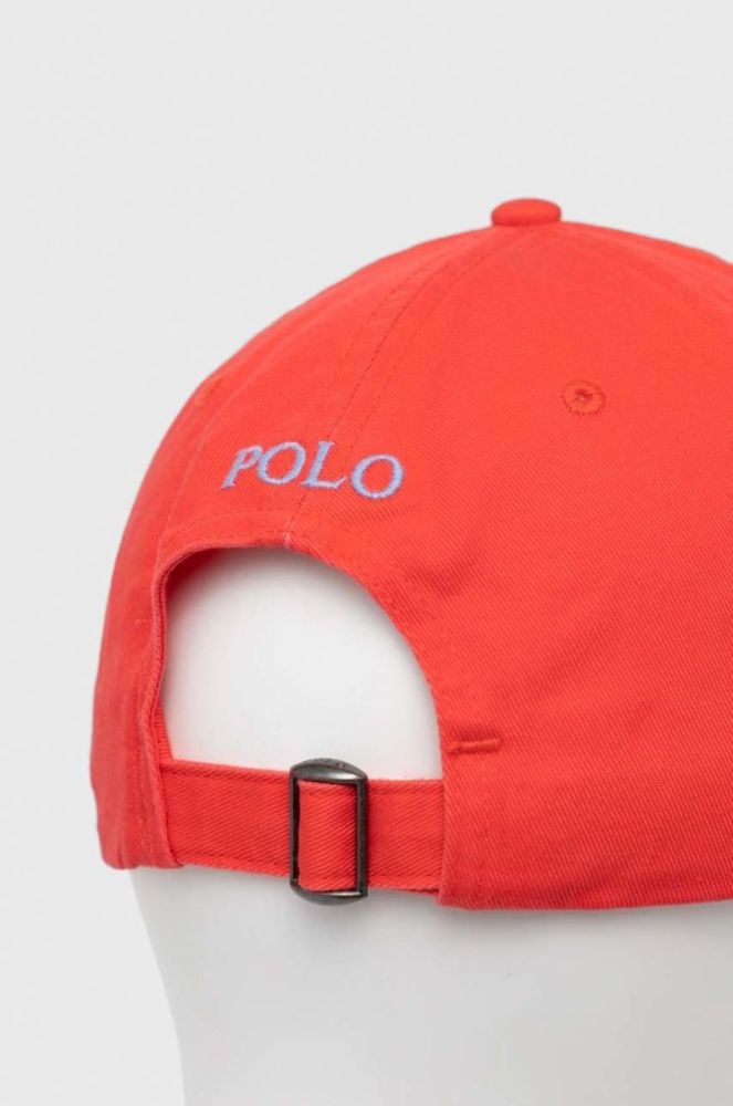 Бавовняна бейсболка Polo Ralph Lauren колір червоний з аплікацією (2959611) фото 3