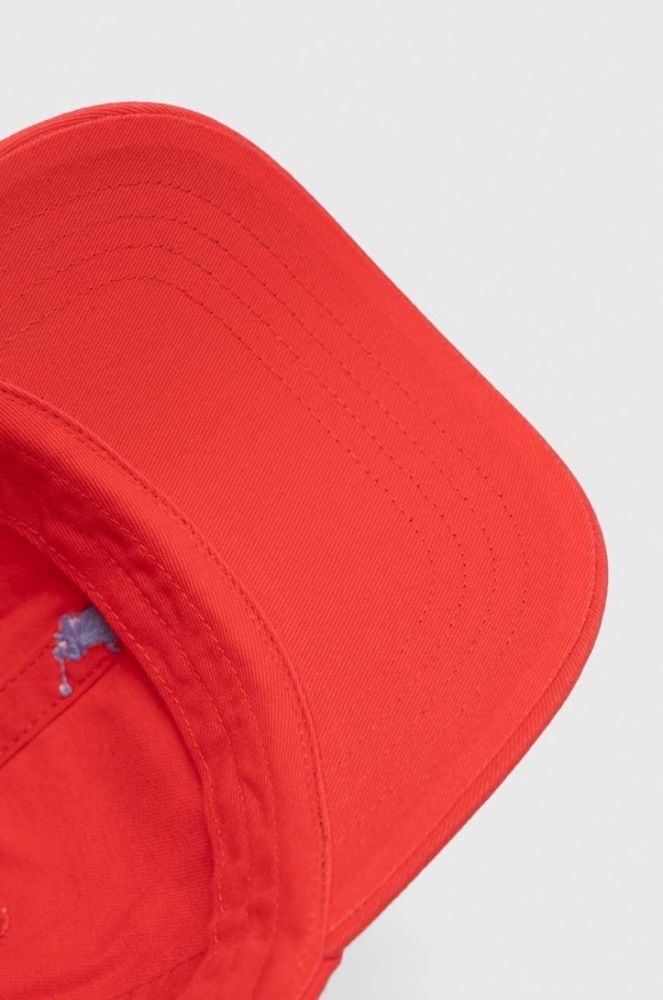 Бавовняна бейсболка Polo Ralph Lauren колір червоний з аплікацією (2959611) фото 4
