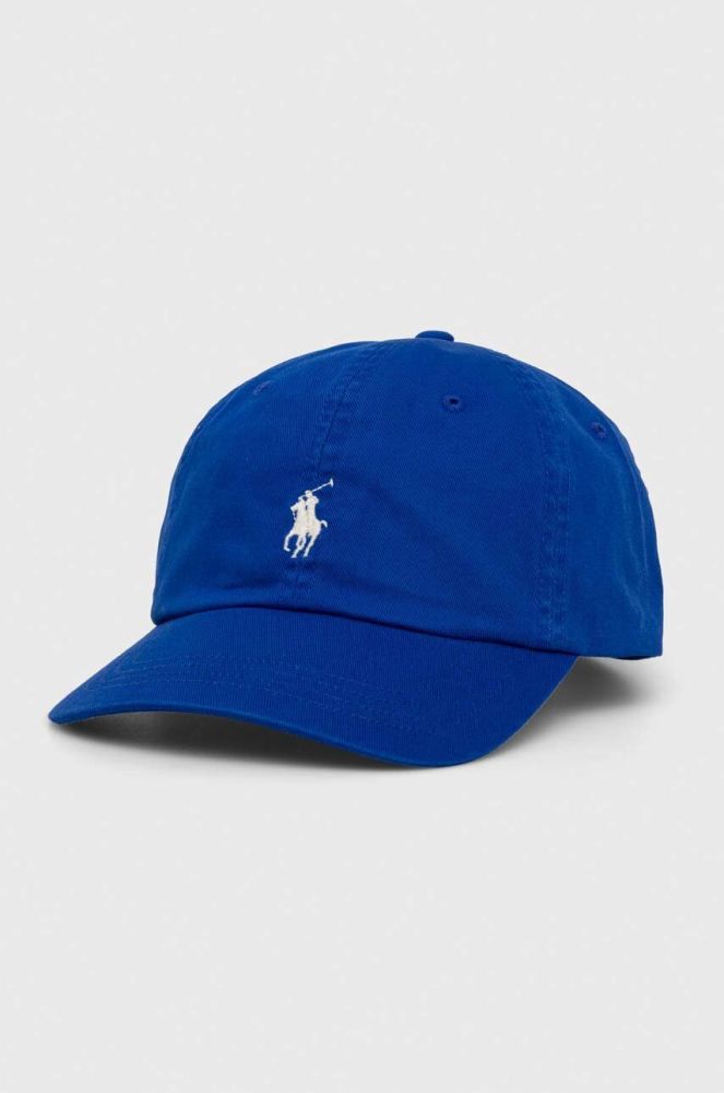 Бавовняна бейсболка Polo Ralph Lauren з аплікацією колір блакитний (3691517)