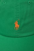 Бавовняна бейсболка Polo Ralph Lauren колір зелений з аплікацією (3687081)