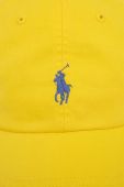 Бавовняна бейсболка Polo Ralph Lauren колір жовтий з аплікацією