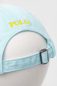 Бавовняна бейсболка Polo Ralph Lauren колір бірюзовий з аплікацією
