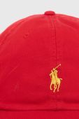 Бавовняна бейсболка Polo Ralph Lauren колір червоний однотонна (2856356)