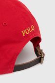 Бавовняна бейсболка Polo Ralph Lauren колір червоний однотонна (2856356)