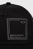 Бавовняна бейсболка Armani Exchange колір чорний з принтом (3030696)