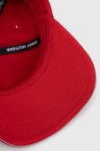 Бавовняна бейсболка Tommy Hilfiger колір червоний однотонна