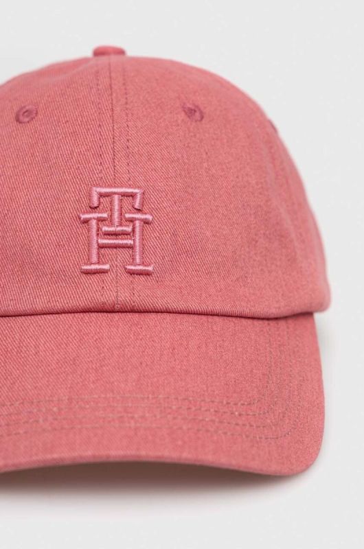 Бавовняна бейсболка Tommy Hilfiger колір рожевий однотонна (3144238) фото 2