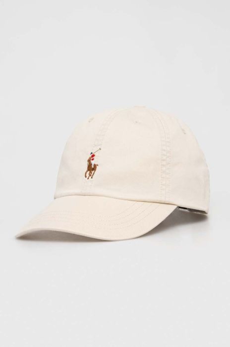 Кепка Polo Ralph Lauren колір бежевий однотонна
