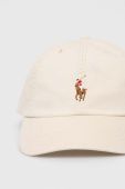 Кепка Polo Ralph Lauren колір бежевий однотонна