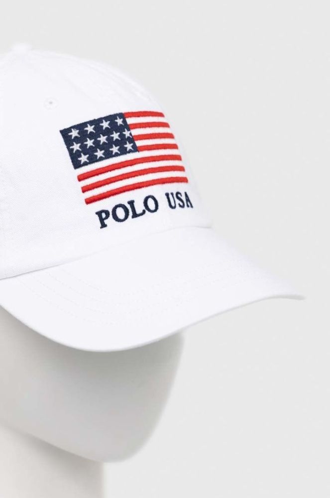 Бавовняна бейсболка Polo Ralph Lauren колір білий з аплікацією (2968955) фото 2