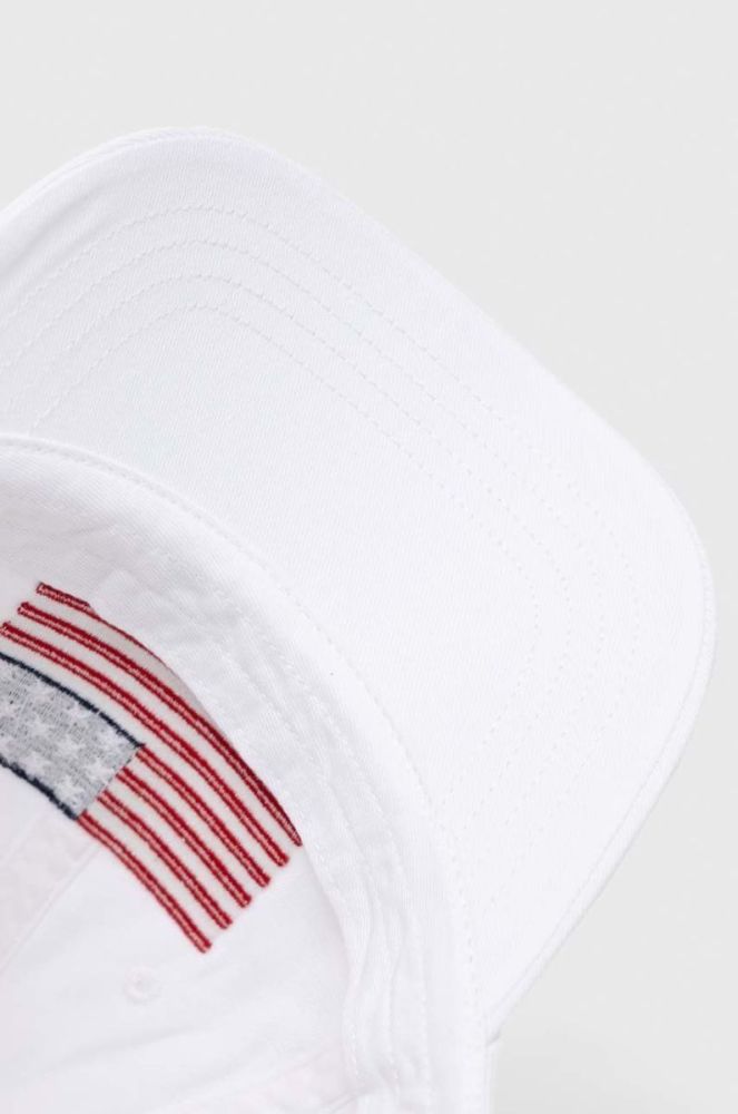 Бавовняна бейсболка Polo Ralph Lauren колір білий з аплікацією (2968955) фото 4