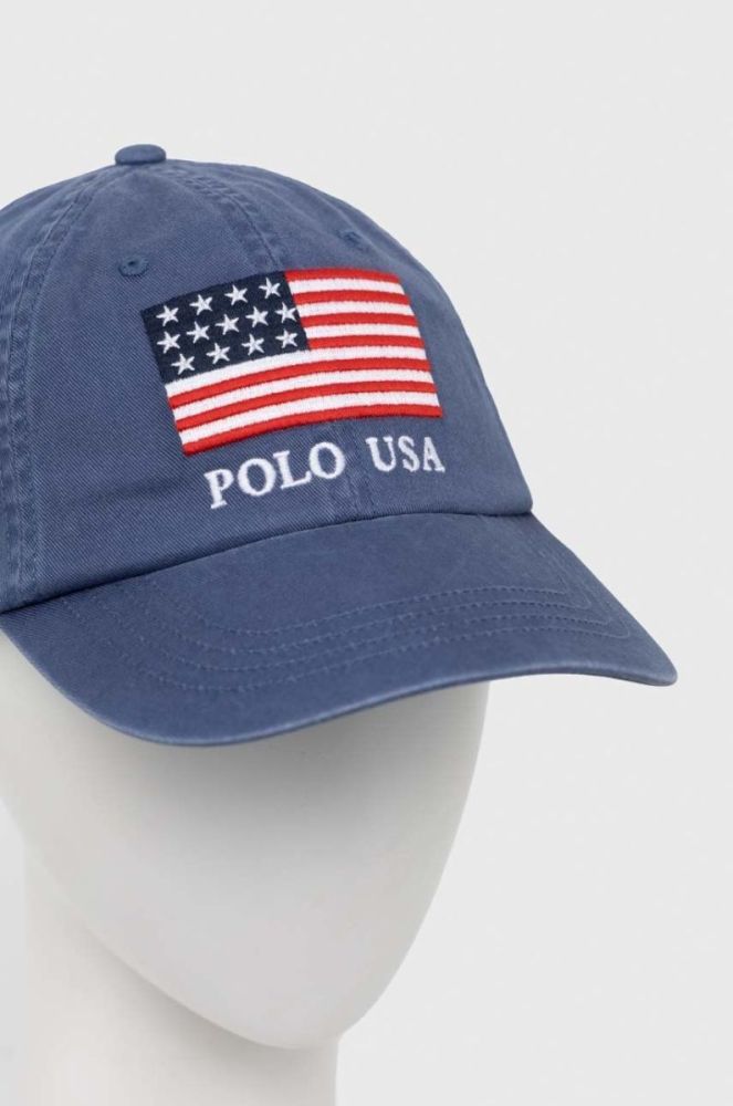 Бавовняна бейсболка Polo Ralph Lauren з аплікацією колір блакитний (2968954) фото 2