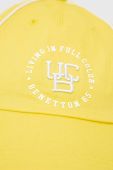 Бавовняна бейсболка United Colors of Benetton колір жовтий з аплікацією (3077433)