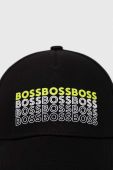 Бавовняна бейсболка BOSS BOSS GREEN колір чорний з принтом (3087732)