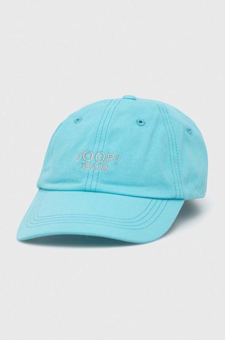 Бавовняна бейсболка Joop! колір бірюзовий однотонна