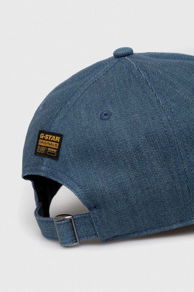 Бавовняна бейсболка G-Star Raw з аплікацією колір блакитний фото 3