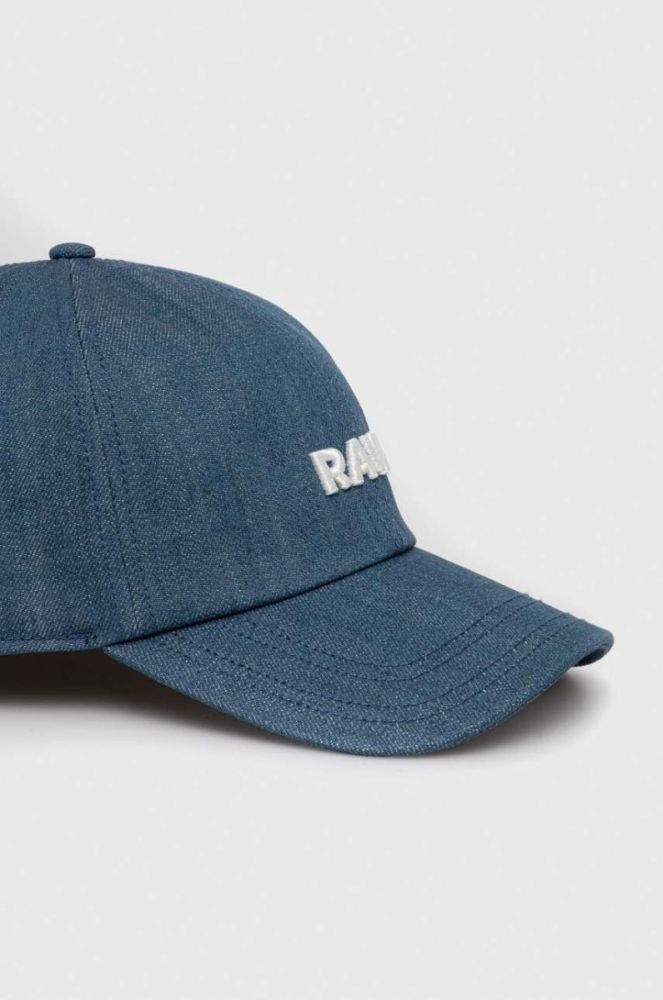 Бавовняна бейсболка G-Star Raw з аплікацією колір блакитний фото 4