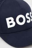 Бавовняна бейсболка BOSS колір синій однотонна