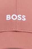 Бавовняна бейсболка BOSS колір рожевий з аплікацією (3069465)
