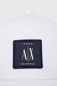 Бавовняна бейсболка Armani Exchange колір білий з аплікацією (3027642)