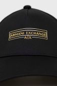 Бавовняна бейсболка Armani Exchange колір чорний з аплікацією (3098790)