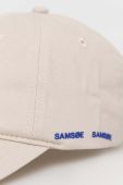 Бавовняна бейсболка Samsoe Samsoe колір бежевий однотонна