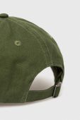 Бавовняна бейсболка Samsoe Samsoe колір зелений однотонна