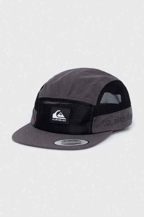 Бавовняна бейсболка Quiksilver колір сірий з аплікацією