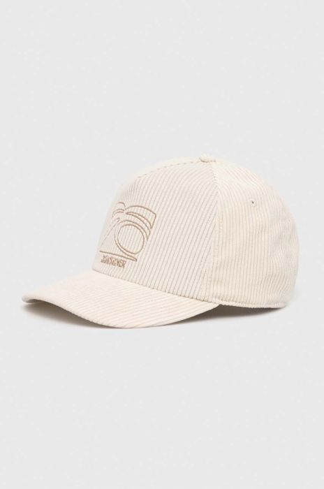 Кепка Quiksilver колір бежевий з аплікацією