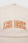 Бавовняна бейсболка Les Deux колір бежевий з аплікацією (3094543)