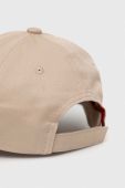 Бавовняна бейсболка HUGO колір бежевий з аплікацією (3077468)