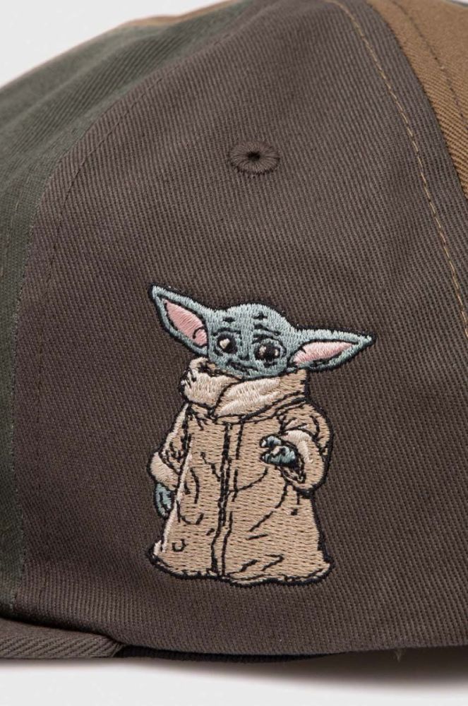 Бавовняна шапка DC x Star Wars колір зелений з аплікацією фото 2