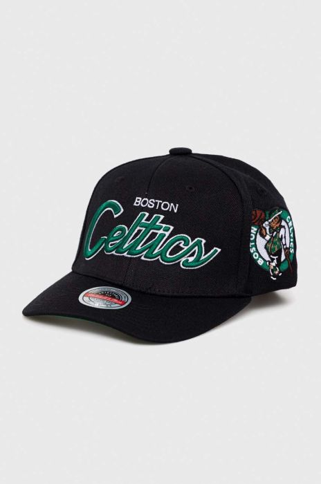 Кепка з домішкою вовни Mitchell&Ness BOSTON CELTICS колір чорний з аплікацією