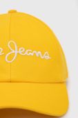 Бавовняна бейсболка Pepe Jeans Wally колір жовтий з аплікацією