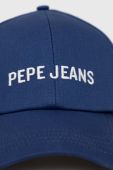 Бавовняна бейсболка Pepe Jeans колір синій з аплікацією