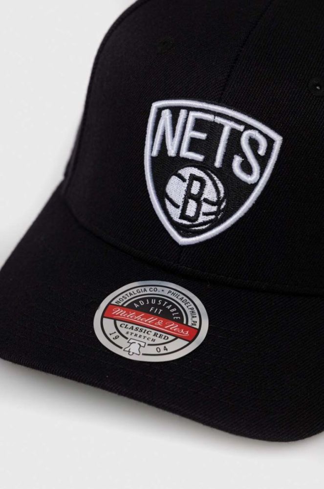 Кепка з домішкою вовни Mitchell&Ness Brooklyn Nets колір чорний з аплікацією (3228440) фото 4