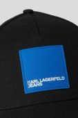 Бавовняна бейсболка Karl Lagerfeld Jeans колір чорний з аплікацією (2908978)