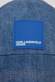 Джинсова кепка Karl Lagerfeld Jeans колір синій з аплікацією